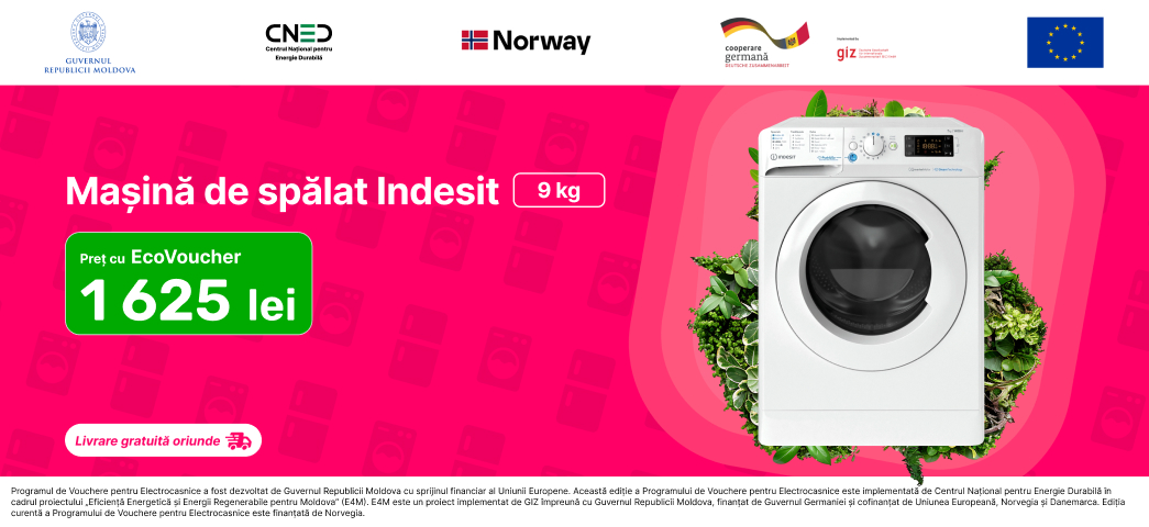 Mașină de spălat Idesit preț cu EcoVoucher 1 625 lei