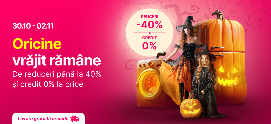 Prinde reduceri de până la 40% și credit 0% la consola preferată, televizorul performant sau mașina de spălat vase la care ai visat