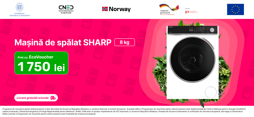 Mașină de spălat SHARP ES-NFL814CWNA-EE reducere 1 750 lei