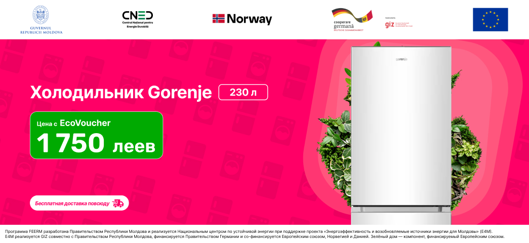 Холодильник Gorenje Цена с EcoVoucher 1 750 лей