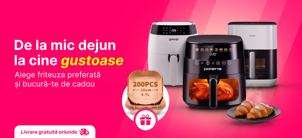 Friteuza dorită + cadou la achiziție. Profită acum!