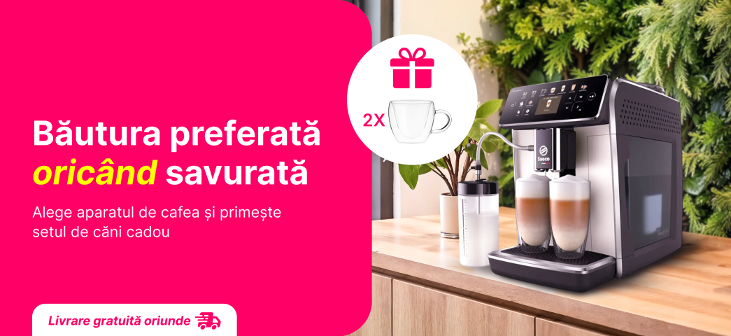 Alege aparatul de cafea și primești setul de pahare cadou