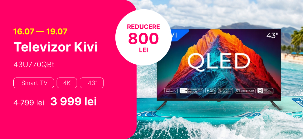 Televizor Kivi 43U770QB reducere 800 lei