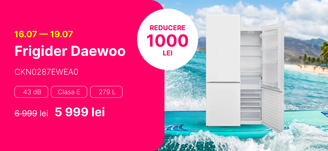 Frigider Daewoo CKN0287EWEA0 reducere 1 000 lei