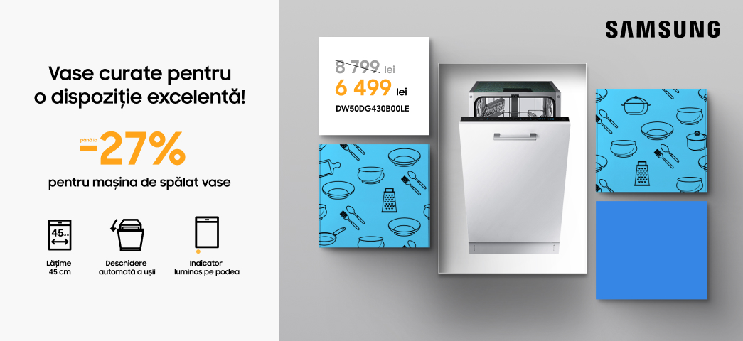 Mașină de spălat vase Samsung DW50DG430B00LE reducere 2 300 lei