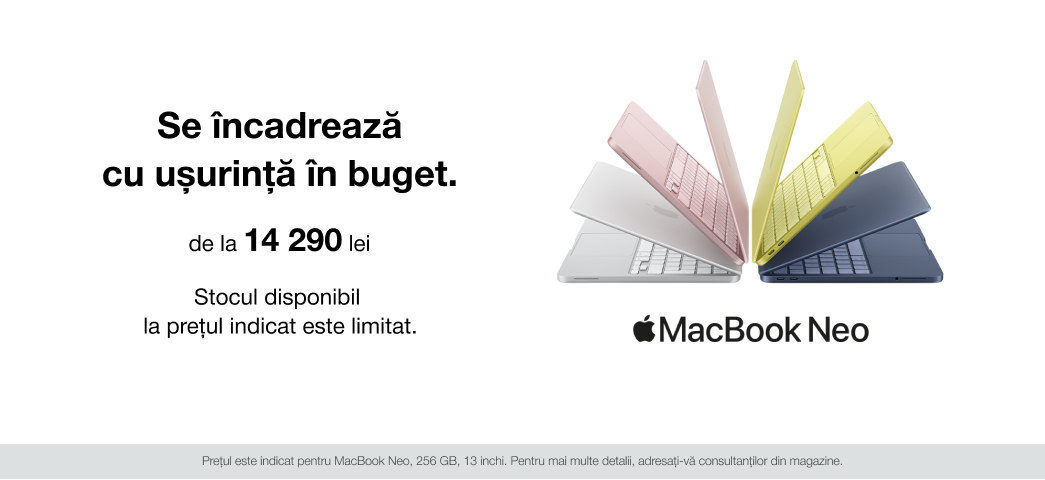 MacBook Neo de la 14 290 lei