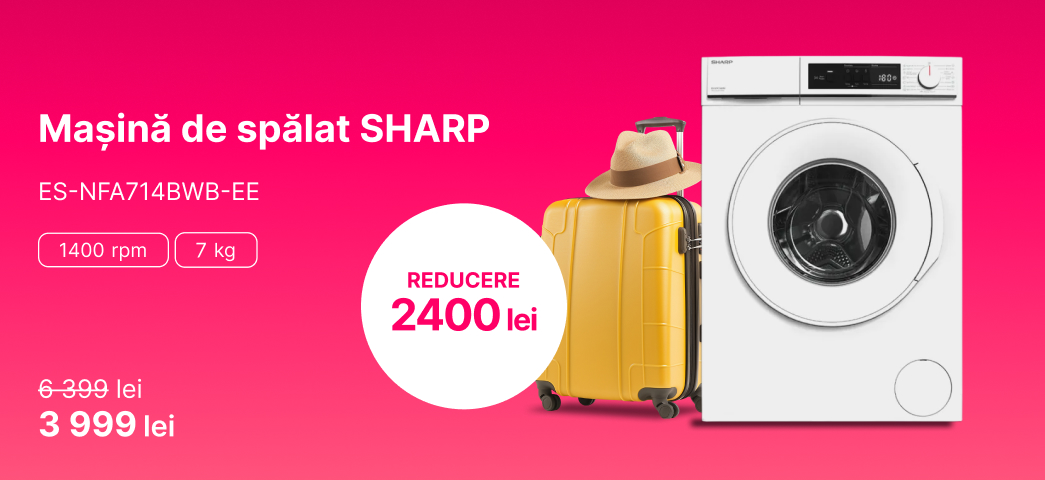 Mașină de spălat SHARP ES-NFA714BWB-EE reducere 2 400 lei
