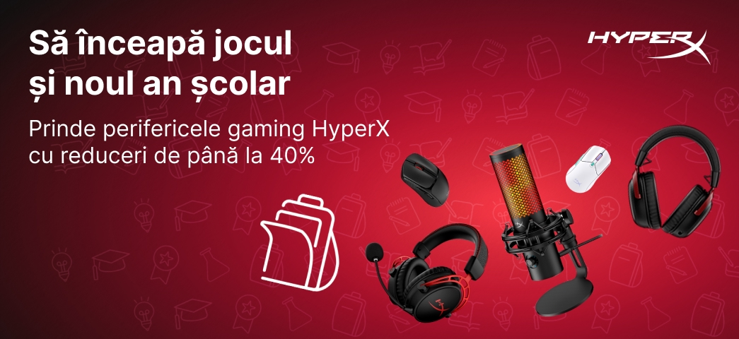 Alege perifericele gaming HyperX cu reduceri de până la 40%