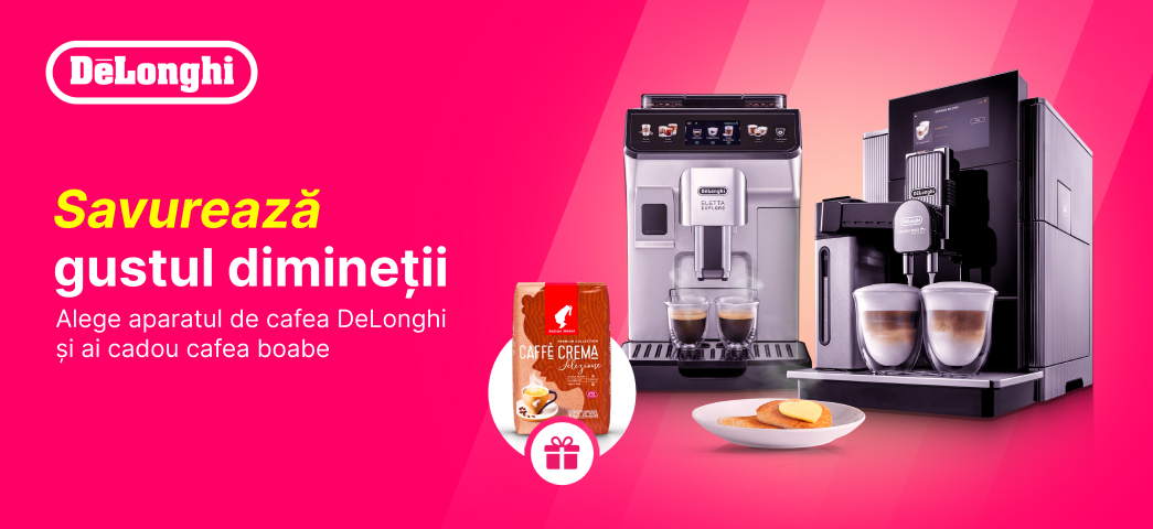 La achiziție DeLonghi primești un pachet de boabe de cafea aromate