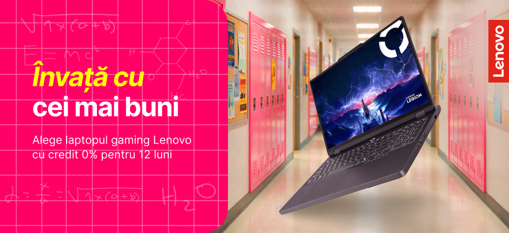 Alege un laptop gaming Lenovo pe placul tău, cu credit 0% pentru 12 luni