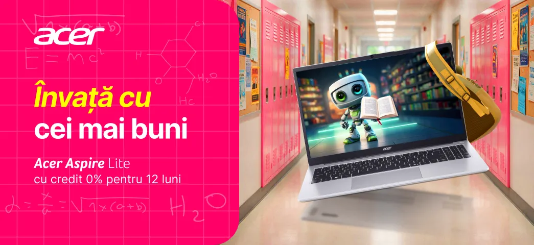 Alege laptopul ACER din seria Aspire Lite cu credit 0% pentru 12 luni