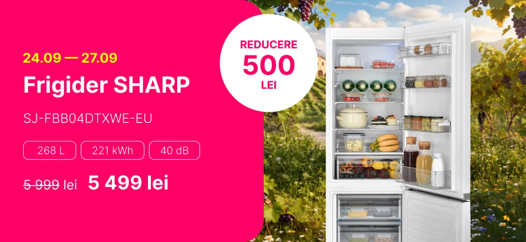 Frigider SHARP SJ-FBB04DTXWE-EU reducere 500 lei