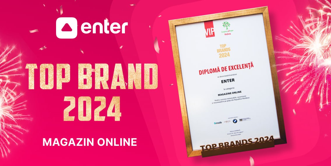 Enter desemnat „Magazinul online nr. 1” în topul TOP Brands 2024 din Moldova