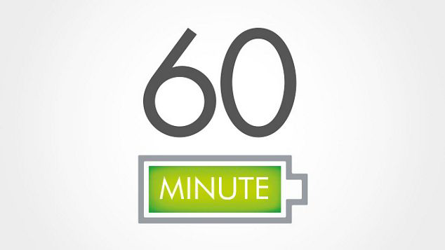 P&acirc;nă la 60 de minute de alimentare fără pierderi de intensitate