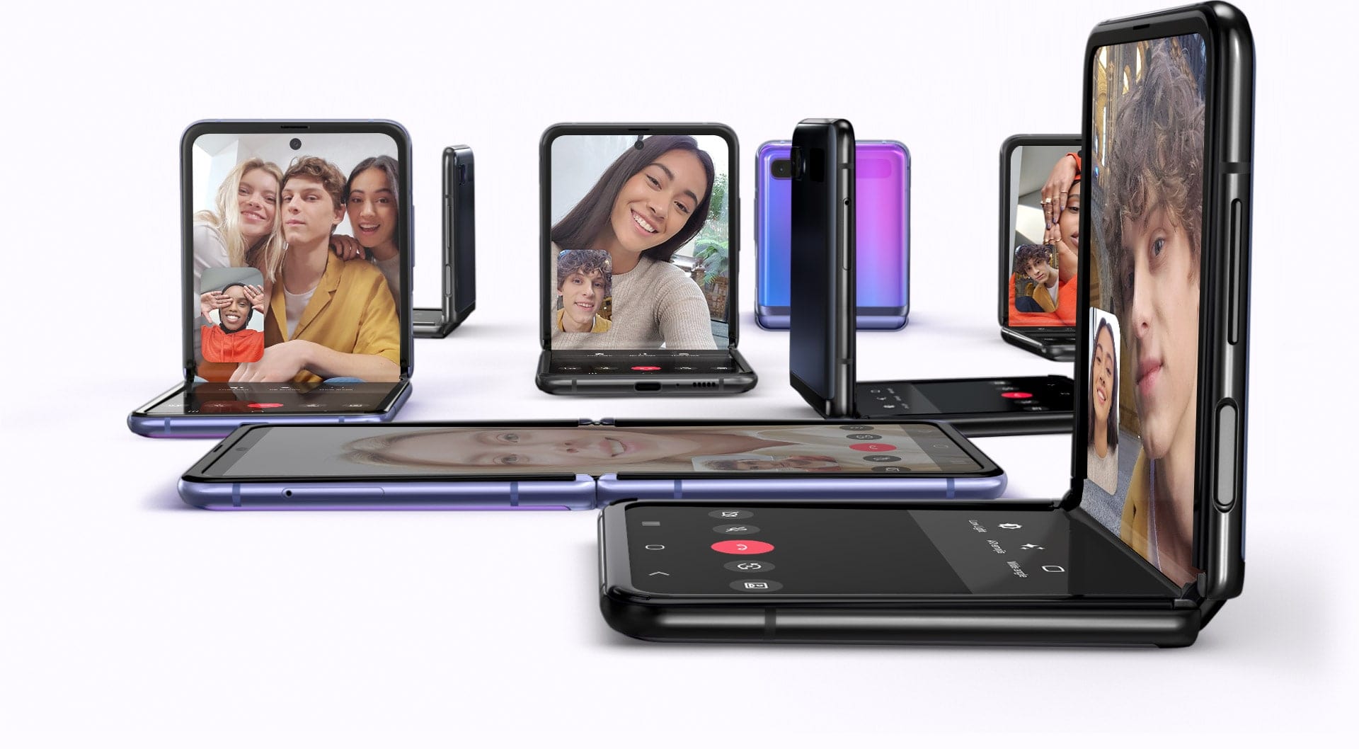 galaxy z-flip talking google purple