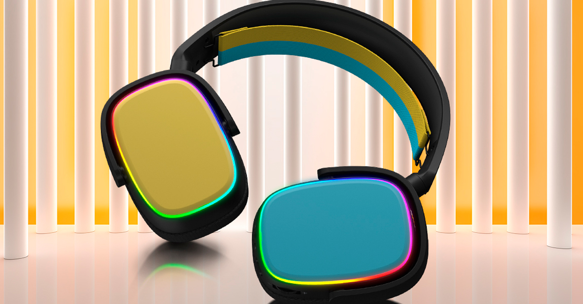 Personalizează căștile cu opțiuni DIY: kitul include un suport suplimentar pentru bandă și pernițe laterale detașabile în culorile galben și albastru.