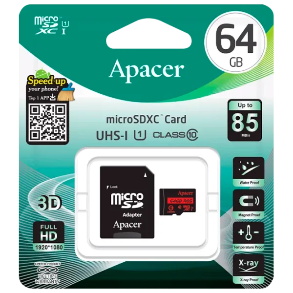 Карта памяти Apacer 34639008 64 ГБ MicroSD/ Class10 photo 4