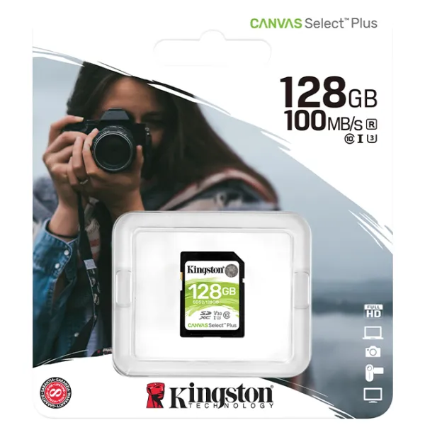 Memory Card Kingston Canvas Select Plus U3 SDS2 128 ГБ SD/ UHS-I (U3) photo 3