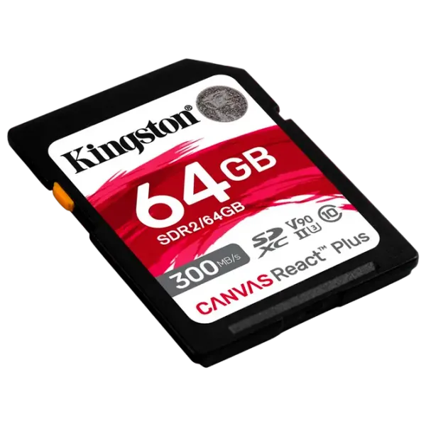 Карта памяти Kingston Canvas React Plus 64 ГБ SD/ Class10 photo 2