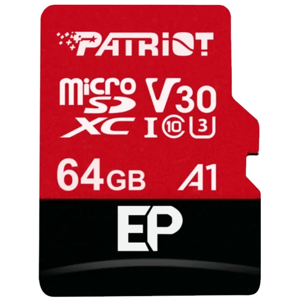 Карта памяти Patriot EP Series 64 ГБ MicroSD/ Class10 photo 2 Карта памяти Patriot EP Series 64 ГБ MicroSD/ Class10 photo 2