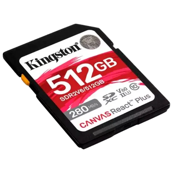 Карта памяти Kingston Canvas React Plus V60 512 ГБ SD / Class10 photo 2