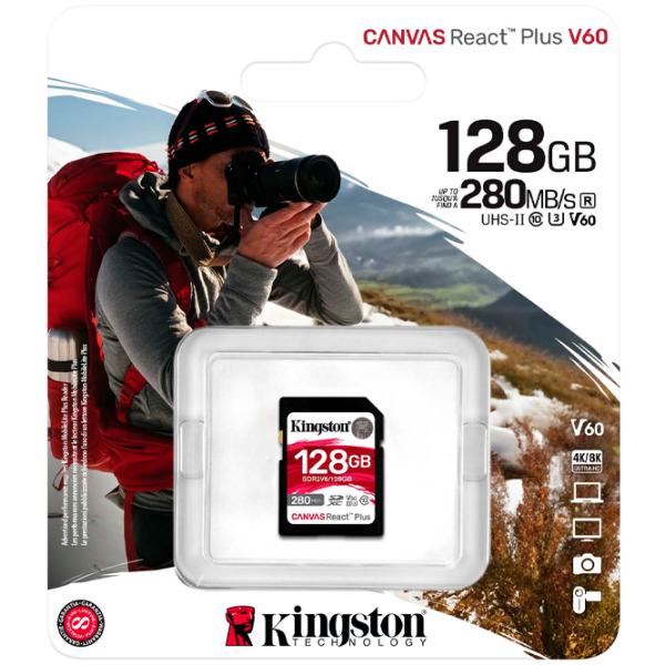 Карта памяти Kingston Canvas React Plus V60 128 ГБ MicroSD / Class10 photo 3