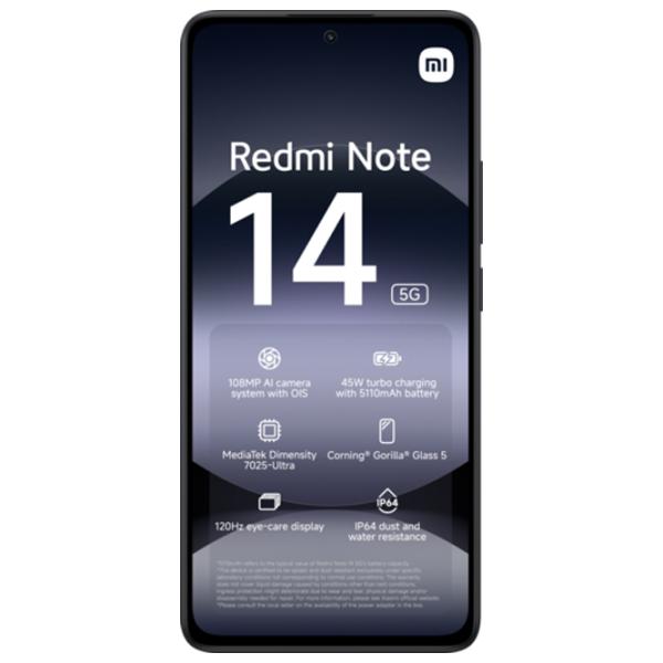 Xiaomi Redmi Note 14 5G 8 GB/ 256 GB/ Dual SIM/ Black Midnight photo 5