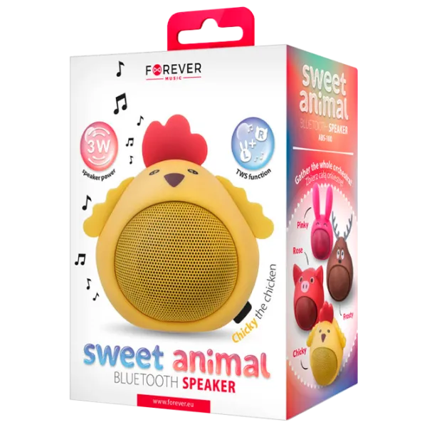 Boxă portabilă Forever ABS-100 Sweet Animal 3 W/ Yellow photo 6 Boxă portabilă Forever ABS-100 Sweet Animal 3 W/ Yellow photo 6