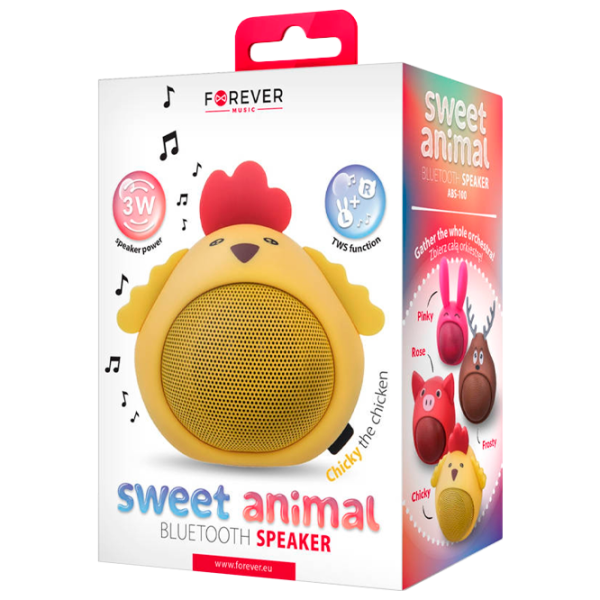 Boxă portabilă Forever ABS-100 Sweet Animal 3 W/ Yellow photo 6 Boxă portabilă Forever ABS-100 Sweet Animal 3 W/ Yellow photo 6