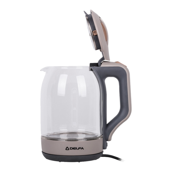 Ceainic Electric Delfa DKG-01 1.8 l/ Ascuns (Disc)/ Transparent Gray photo 2