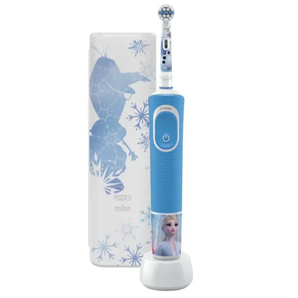 Periuță de dinți electrică Braun Kids Vitality D100.414 2K-Frozen 2D/ Blue photo 2 Periuță de dinți electrică Braun Kids Vitality D100.414 2K-Frozen 2D/ Blue photo 2