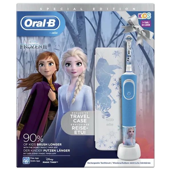 Periuță de dinți electrică Braun Kids Vitality D100.414 2K-Frozen 2D/ Blue photo 3 Periuță de dinți electrică Braun Kids Vitality D100.414 2K-Frozen 2D/ Blue photo 3