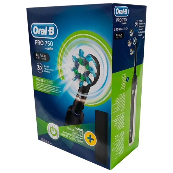 Зубная электрощетка Braun PRO 750 Cross Action 3D/ Черный photo 4 Зубная электрощетка Braun PRO 750 Cross Action 3D/ Черный photo 4