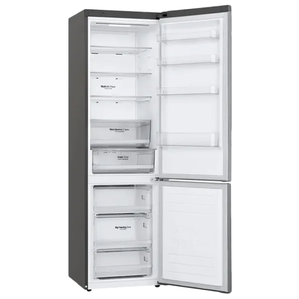 Frigider LG GA-B509MMQZ cu congelator jos 384 l / 203 cm / Inox photo 3