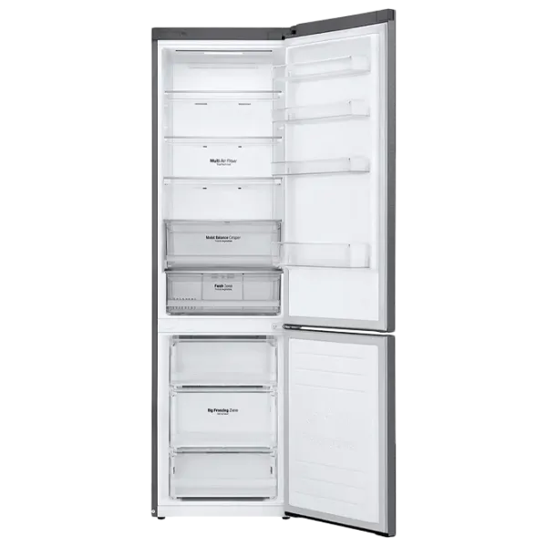 Frigider LG GA-B509MMQZ cu congelator jos 384 l / 203 cm / Inox photo 4