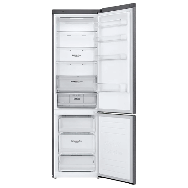 Frigider LG GA-B509MMQZ cu congelator jos 384 l / 203 cm / Inox photo 4