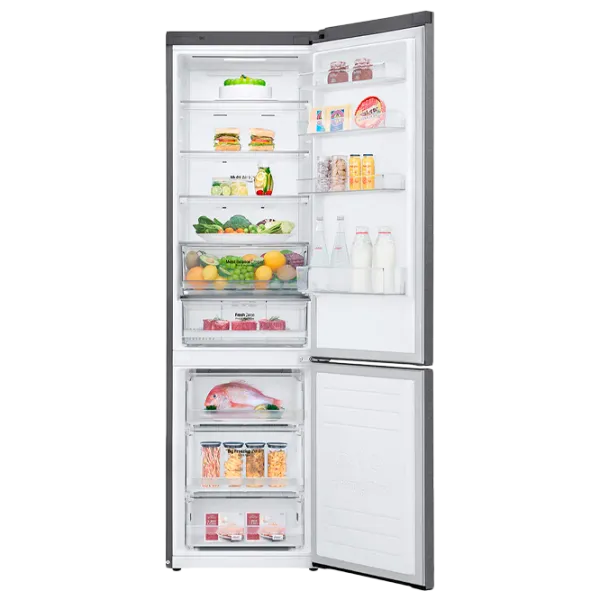 Frigider LG GA-B509MMQZ cu congelator jos 384 l / 203 cm / Inox photo 5