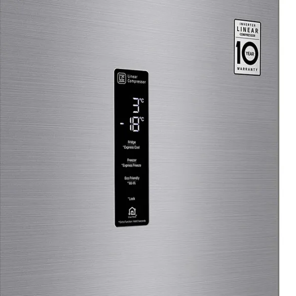 Frigider LG GA-B509MMQZ cu congelator jos 384 l / 203 cm / Inox photo 6