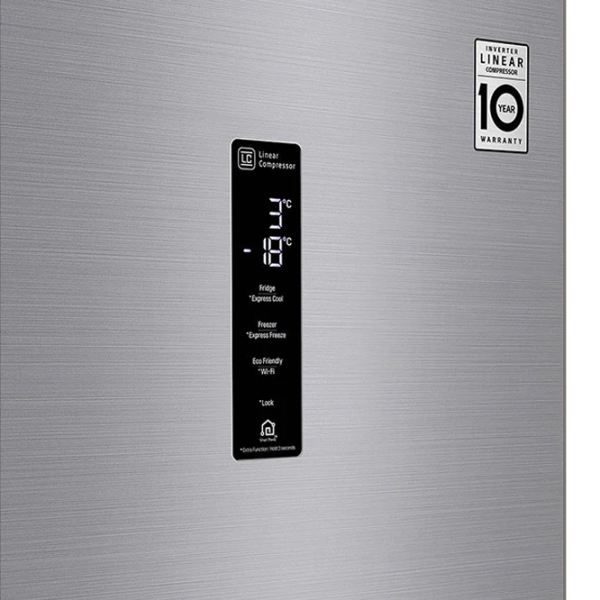 Frigider LG GA-B509MMQZ cu congelator jos 384 l / 203 cm / Inox photo 6
