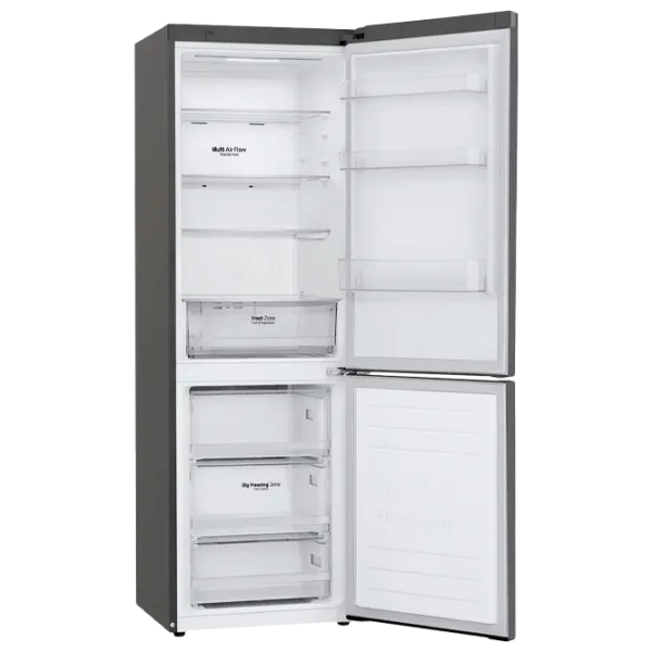 Frigider LG GA-B459MMQZ cu congelator jos 341 l / 186 cm / Inox photo 3