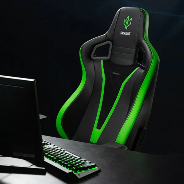 Scaun Gaming NOBLECHAIRS EPIC Sprout Edition Green Black photo 5