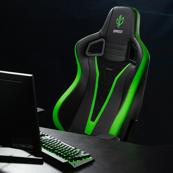 Scaun Gaming NOBLECHAIRS EPIC Sprout Edition Green Black photo 5