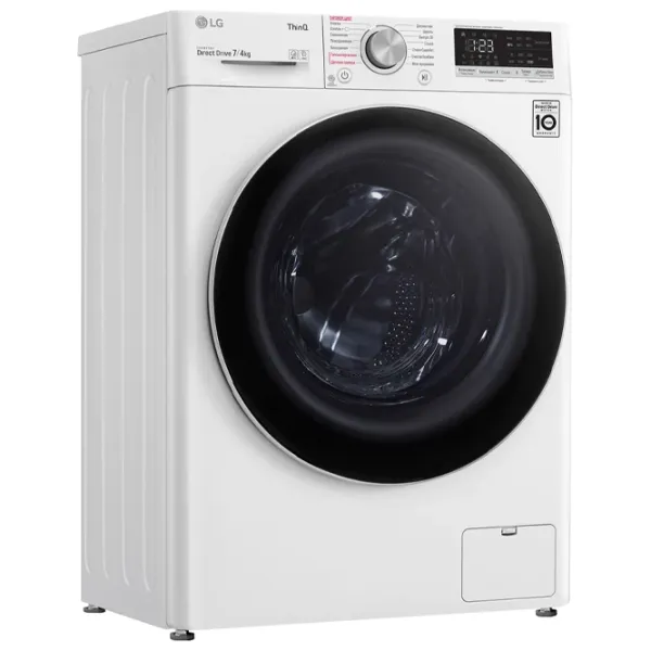 Стиральная машина с сушкой LG F2V5HG0W Direct Drive/AI DD/Steam/LG ThinQ/7 кг/Белый photo 2 Стиральная машина с сушкой LG F2V5HG0W Direct Drive/AI DD/Steam/LG ThinQ/7 кг/Белый photo 2