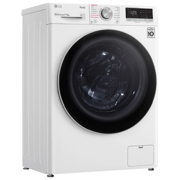 Стиральная машина с сушкой LG F2V5HG0W Direct Drive/AI DD/Steam/LG ThinQ/7 кг/Белый photo 2 Стиральная машина с сушкой LG F2V5HG0W Direct Drive/AI DD/Steam/LG ThinQ/7 кг/Белый photo 2