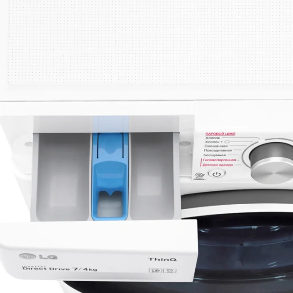 Стиральная машина с сушкой LG F2V5HG0W Direct Drive/AI DD/Steam/LG ThinQ/7 кг/Белый photo 10 Стиральная машина с сушкой LG F2V5HG0W Direct Drive/AI DD/Steam/LG ThinQ/7 кг/Белый photo 10