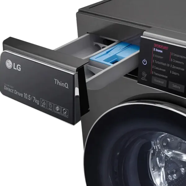 Mașină de spălat cu uscător LG F4T9RC9P Direct Drive/AI DD/Steam/TurboWash360/10.5 kg/Platinum photo 10