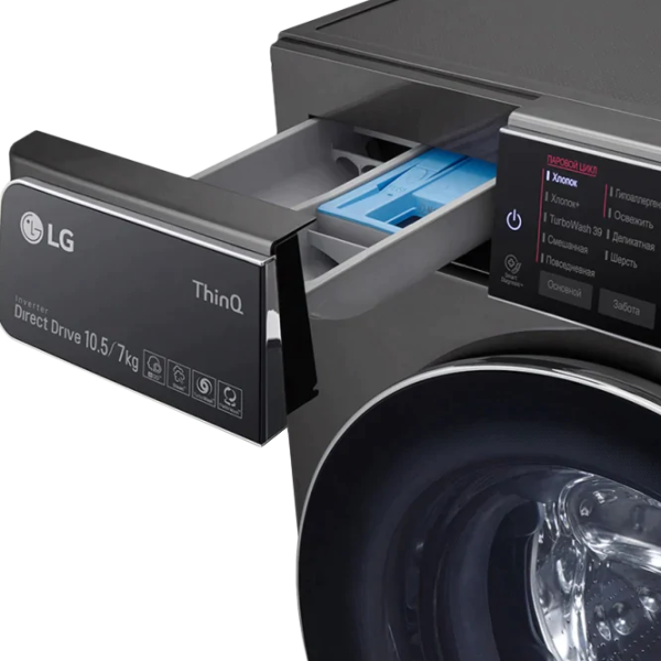 Mașină de spălat cu uscător LG F4T9RC9P Direct Drive/AI DD/Steam/TurboWash360/10.5 kg/Platinum photo 10