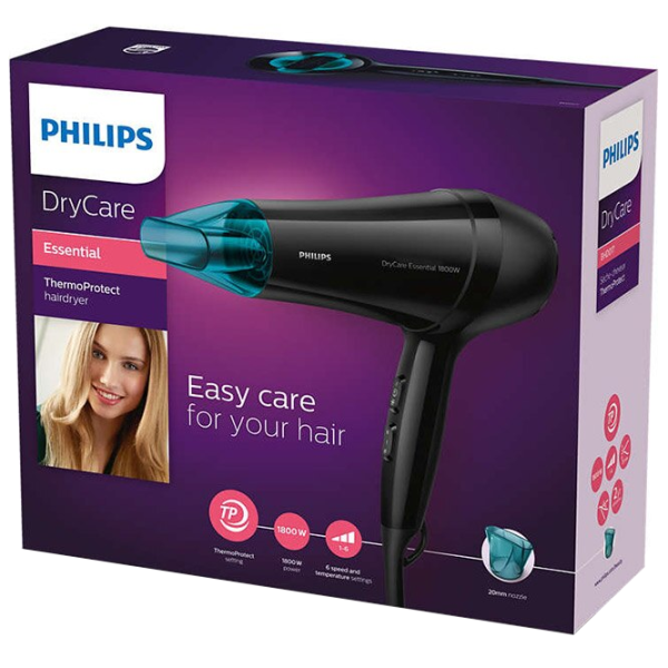Uscător de păr Philips BHD017/00 1800 W / Black photo 4