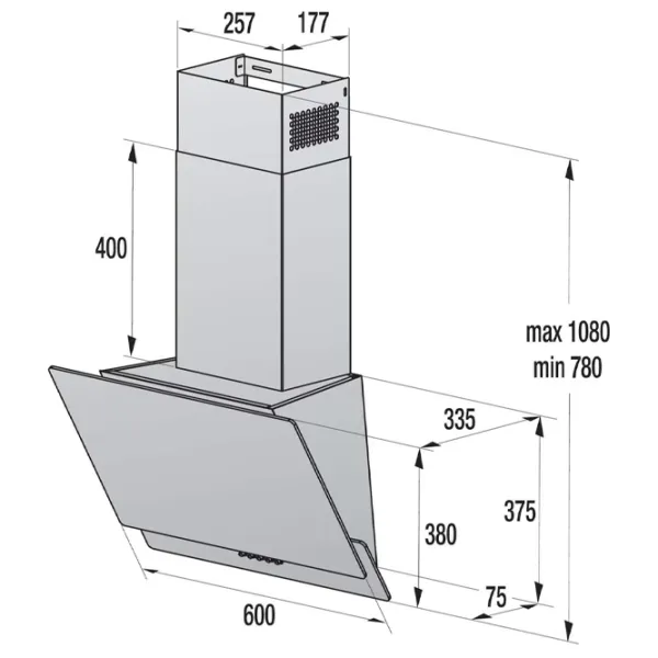 Вытяжка Gorenje WHI629EB Наклонная/ Черный/ Серый photo 5