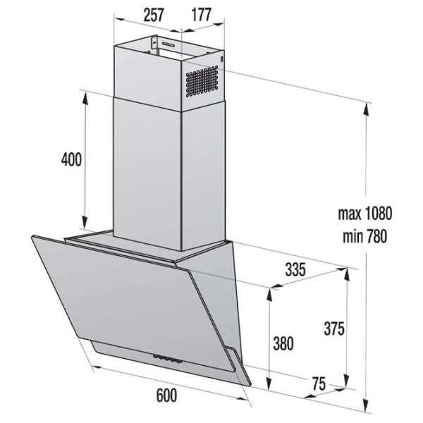 Вытяжка Gorenje WHI629EB Наклонная/ Черный/ Серый photo 5
